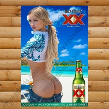 Dos Equis XX Beer Sexy Mexican  Girl Poster 16x24 Dream Girl Sexy Mancave Decor