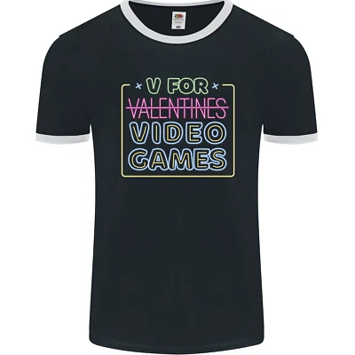 V Video Games Anti Valentinstag Spieler Spielen Herren Ringer Maglietta Fotl - Bild 1 von 2