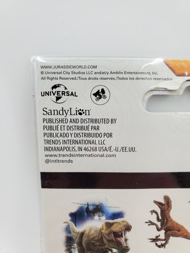 Adesivi standard Jurassic World Dominion 4 fogli Sandylion Universal Studios - Foto 4 di 5