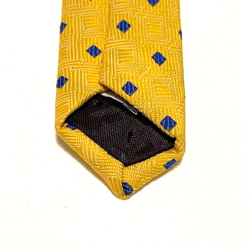 Haband Tie Vintage Yellow Micro Diamond Old School Retro 70s 80s Classic Dapper - Picture 15 of 17