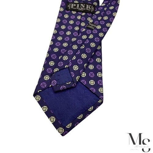 THOMAS PINK Purple Geometric Silk Tie Hand Made In England W: 3.5" EX COND - Picture 5 of 6