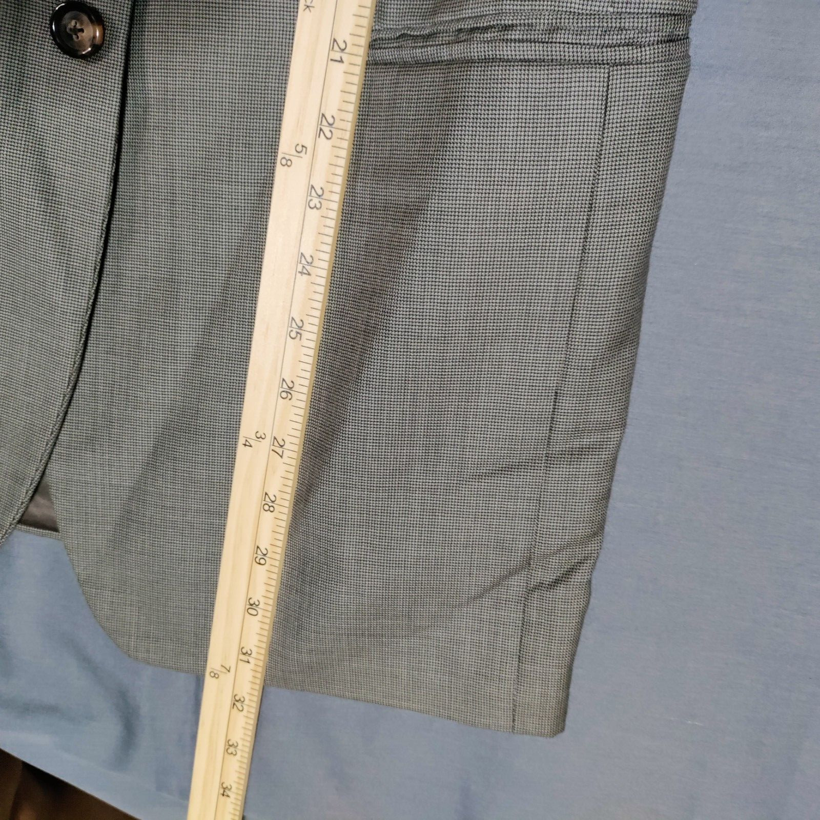 Jos. A. Bank Men 41R GRAY TWEED 100% Wool 2 Button Blazer Suit Jacket Sport Coat image 5