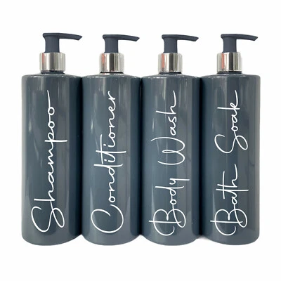 Mrs Hinch Misprint Clearance Stock Grey 500ml Lotion Pump Bottles Shampoo Set 4