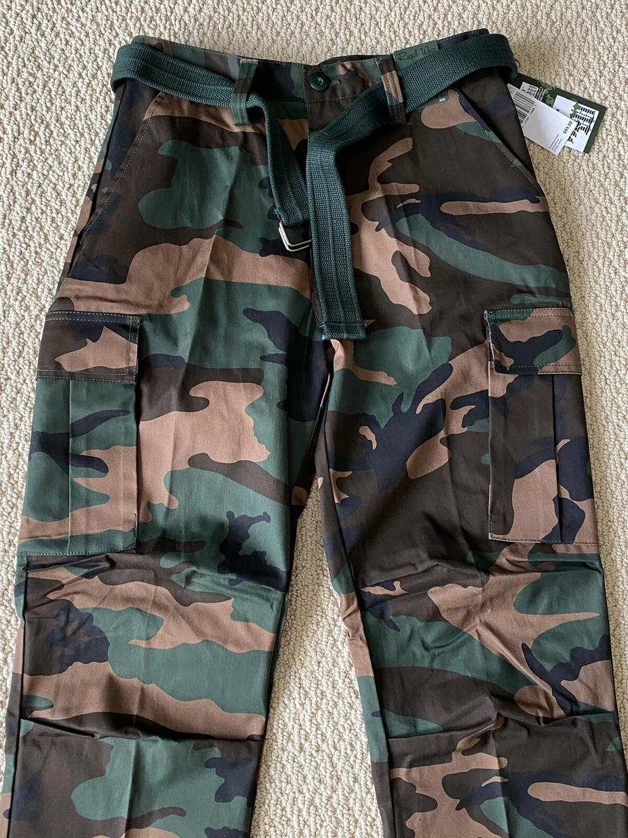 NWT Men s Regal Wear Green Camouflage Camo Belt Cargo Pants ALL SIZES LENGTHS