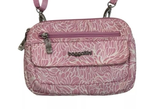 Baggallini Triple Zip Bagg Pink Blossom Crossbody, sehr gepflegt - Bild 3 von 6