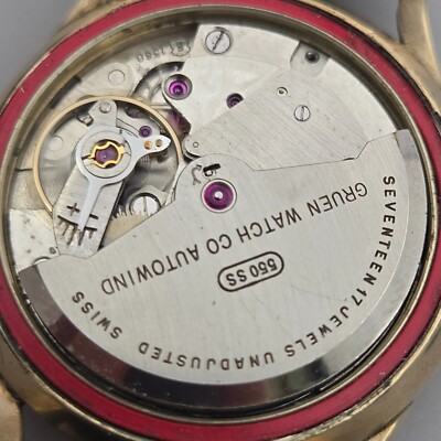 Vintage GRUEN men's automatic watch 550ss 17Jewels 10K RGP swiss