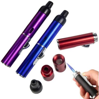 New All-in-1 Pipe Windproof Click Butane Refillable Torch Lighter Click ...