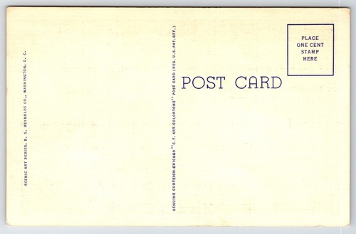 Postal Saludos desde Washington DC Carta Grande Lino Distrito de Columbia - Imagen 2 de 2