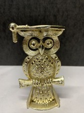 VTG Gold Metal Owl Ladies Earring Holder by Torino 4.75  