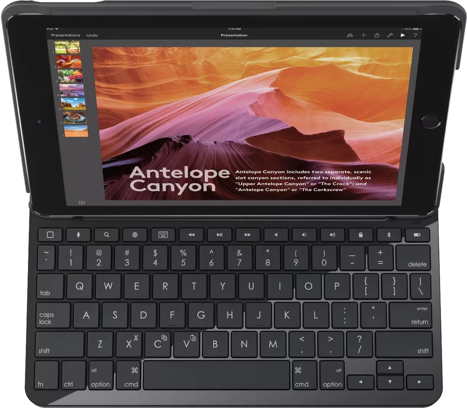 Logitech Slim Folio 9.7" Tablet folio / Tastatur (Qwerty UK) iPad (5th and 6th) - Bild 3 von 4