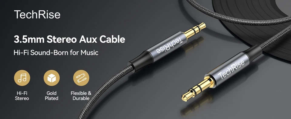 Cable auxiliar conector para auriculares de 3,5 mm cable de audio de 1,5 m buena calidad de sonido auxiliar Foto 2 de 4