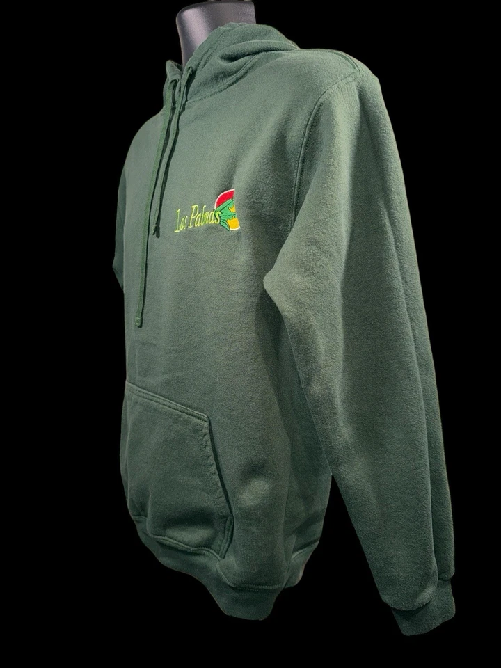 Sudadera con Capucha Verde Bordada Vintage Las Palmas Supermercados Talla Mediana Foto 4 de 4