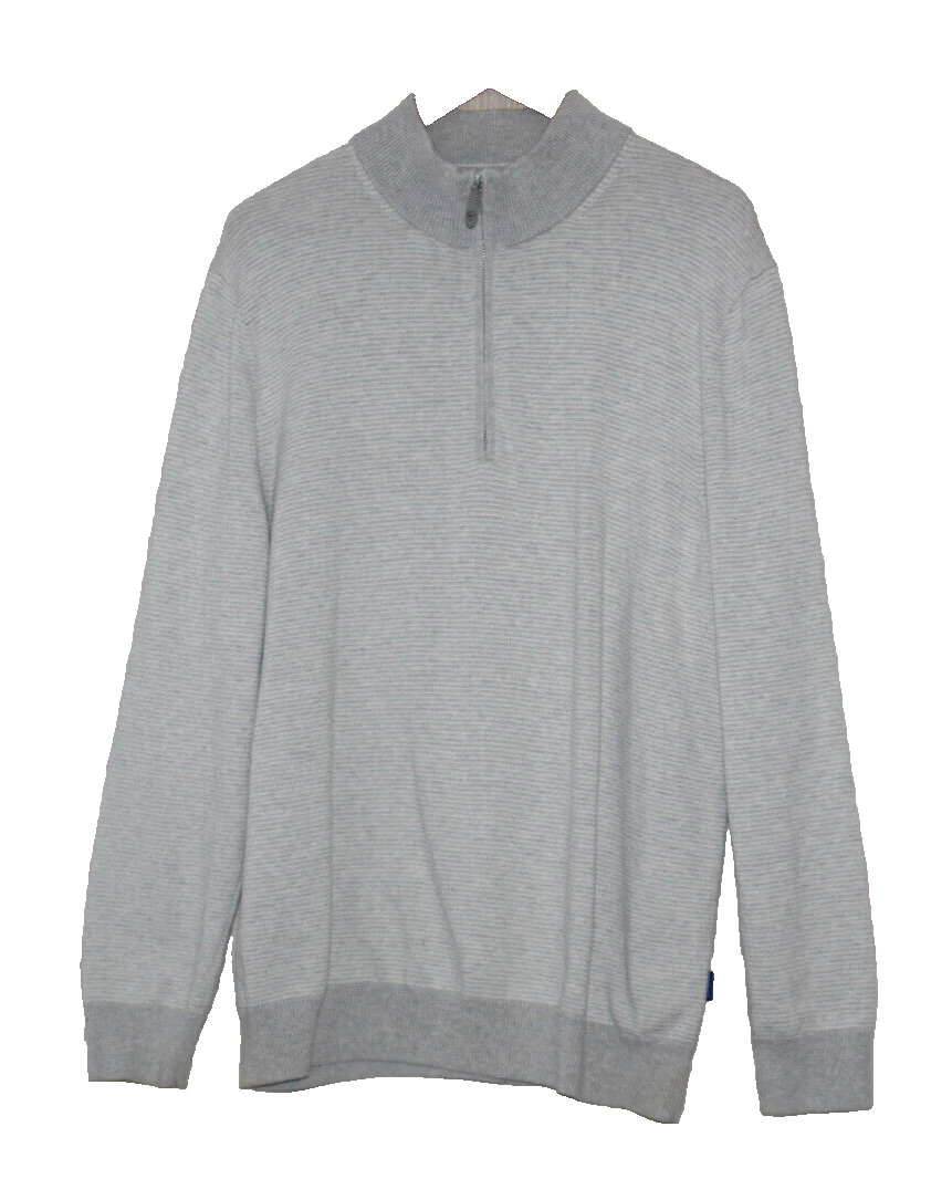 Vineyard Vines Gray Merino Wool Cotton Zip Up Pullover Mens Size: XL