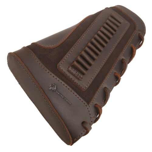 Custodia in pelle per munizioni copri fucile fucile buttstock per .357/.308/.22lr/12GA - Foto 44 di 62