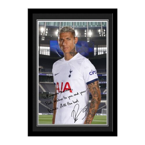 Personalised Richarlison Autograph Photo Framed Tottenham Hotspur Spurs Gift - Picture 1 of 1