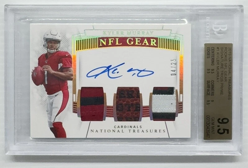 Kyler Murray Panini National Treasures Rookie NFL Gear Signature Trios #KM Prime