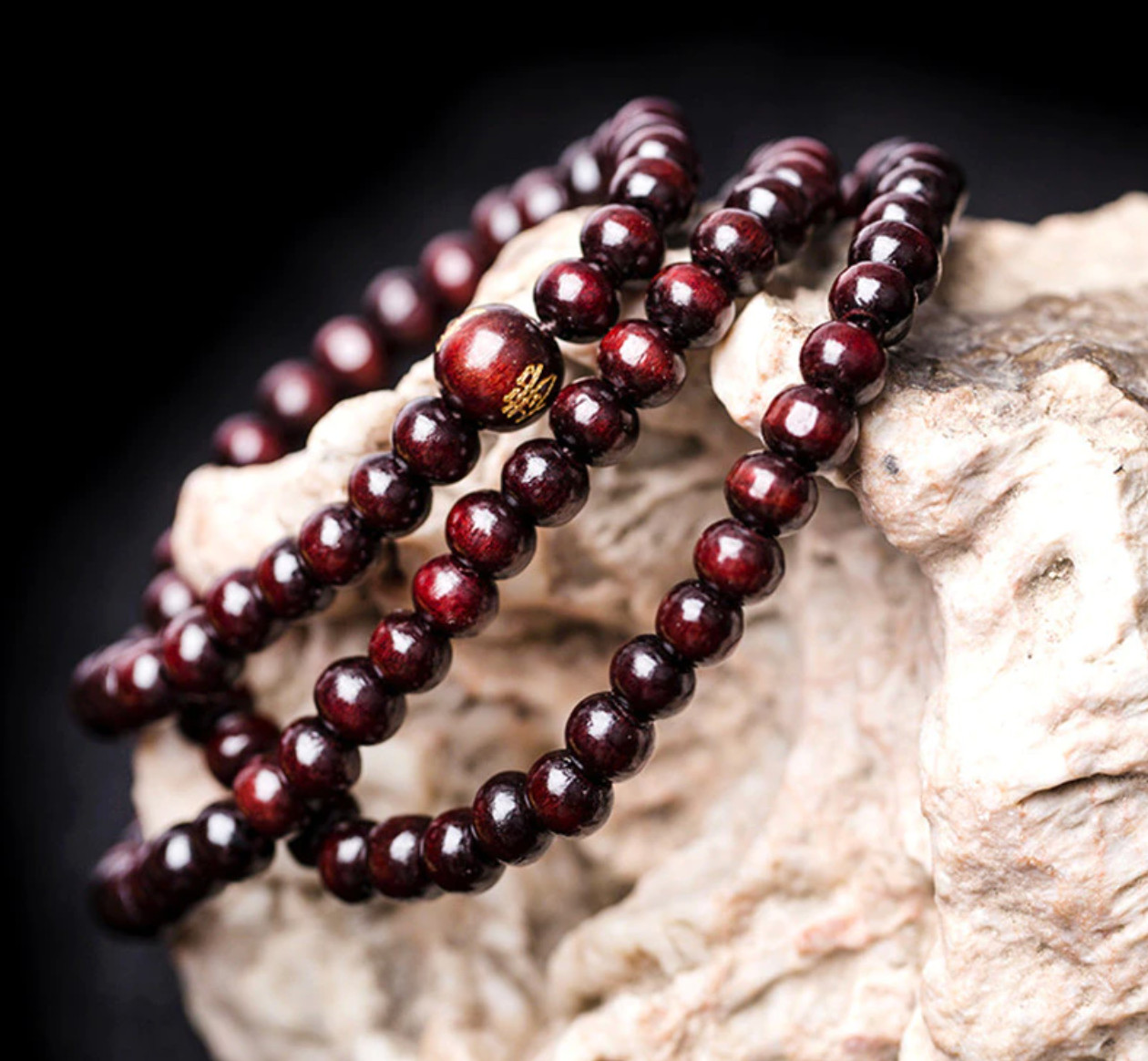 108 Red Sandalwood Beads Meditation Bracelet or Necklace 6mm