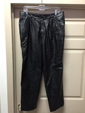 vintage Wilson Suede  Leather Black Leather Ladies Pants. Sz 12 a458