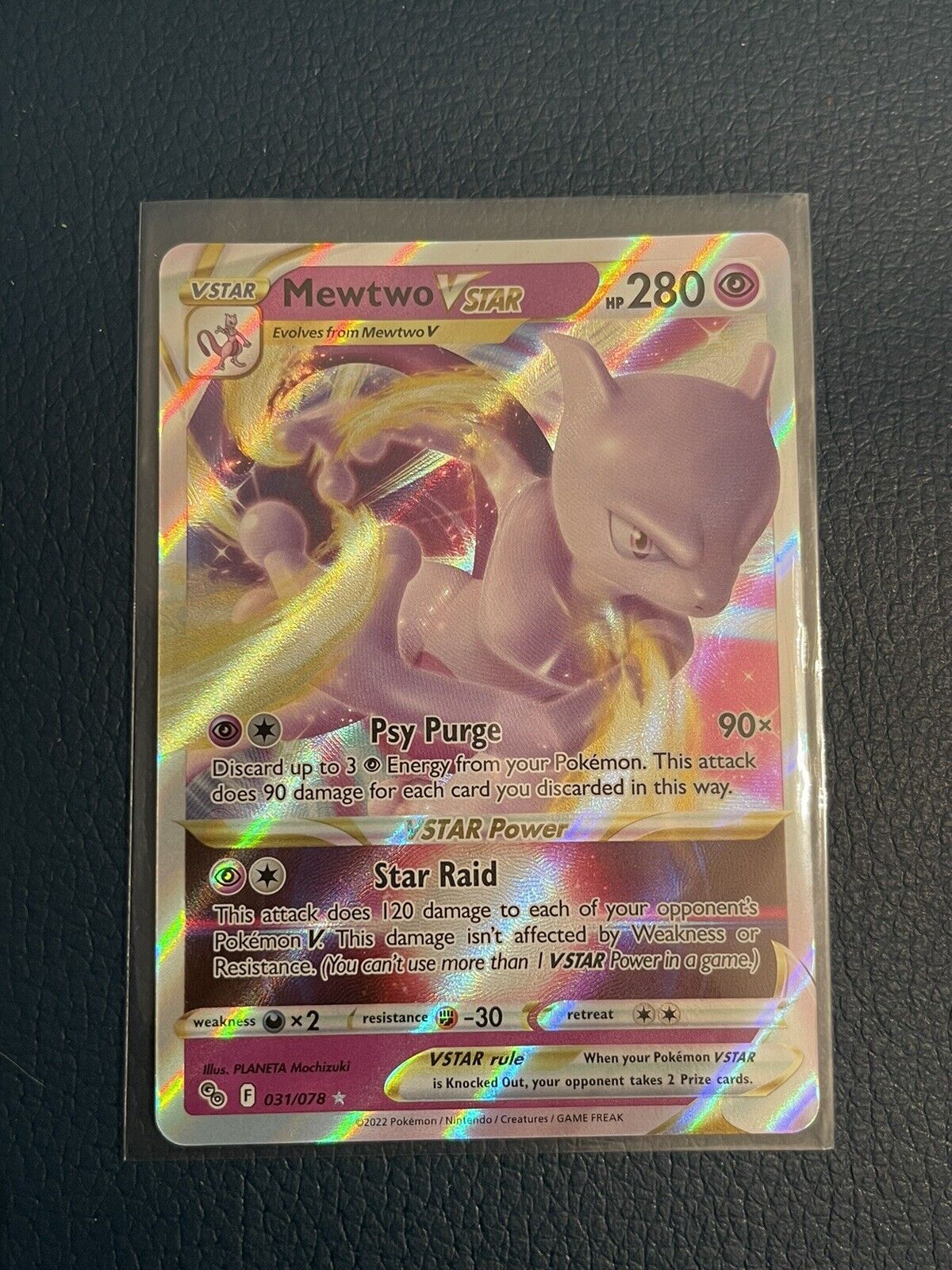 Mewtwo V Astro / Vstar Pokemon Go 031/078 Rare Holo Foil Italian