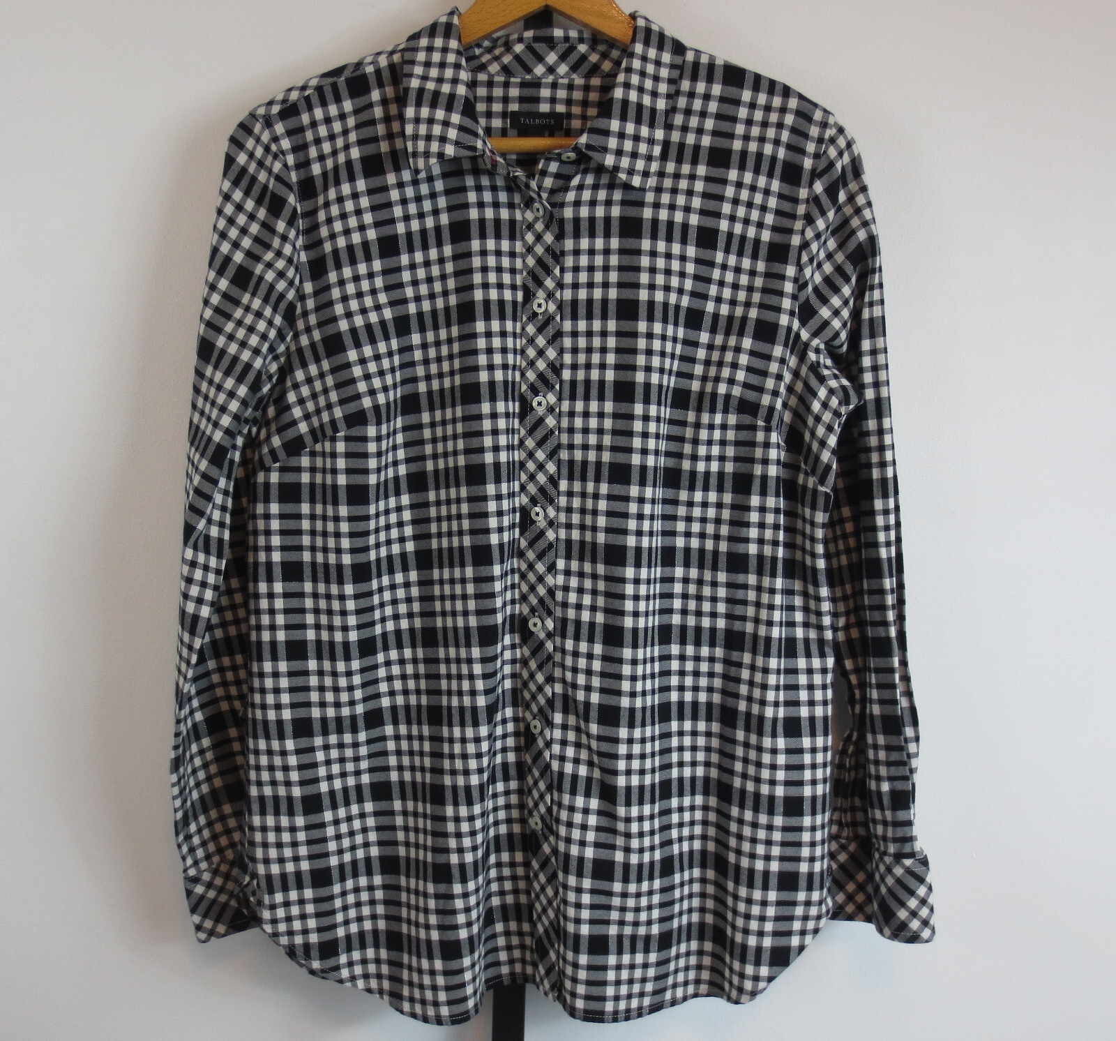 Talbots Button Down Collared Top Womens M Long Sl… - image 1