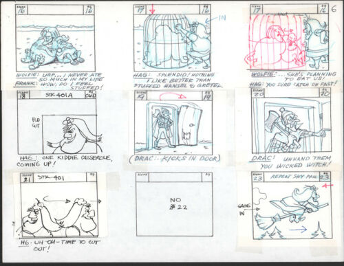 Groovie Goolies Production Storyboard Art 1970s - Episode #10 p.6 - Witch - Picture 1 of 1
