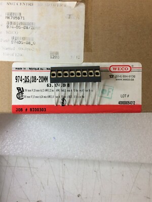 974-DS/08 WECO Screw Connector 8 Pole 20MM ROHS 10 PIECES