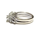 GIA 14k white gold 1.31ct round diamond engagement ring wedding band 7.4g 7 set — photo 3
