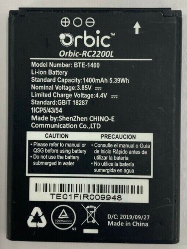 For Verizon Orbic Journey V RC2200L 2200L Replacement Battery BTE-1400 USA - 第 1/1 張圖片