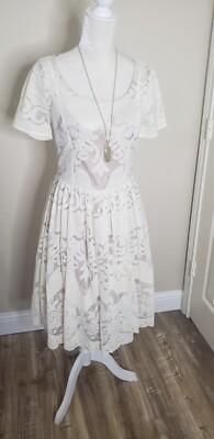 NEW Anthropologie Plenty by Tracy Reese Ivory White Stella Lace Dress 8 |  eBay
