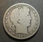 1907 D  Barber Silver Half Dollar - 90% Silver * (P3436)