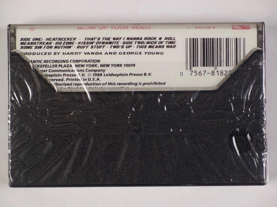 AC/DC: Blow Up Your Video SEALED USA Atlantic Cassette Tape Orig ‘88 - Image 3 of 3