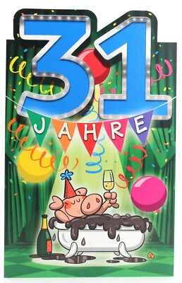 Hallmark Geburtstags Karte 31 Jahre Gruß Glückwunsch Klappkarte lustig Spruch 31