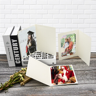 Cardboard Photo Folder for 5x7/4x6 (Pack of 50) Cut corners GS010-S Ivory Color