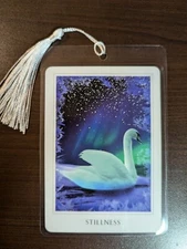"STILLNESS" Bookmark Oracle Sacred Deck Card Destiny Gift Tarot Art SWAN PURPLE