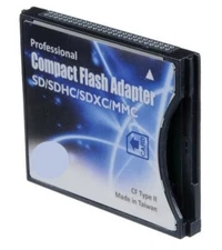 Shopdigi SD/SDHC/SDXC to CF Type II Adapter Reader for 16/32/64/128GB SD Extreme