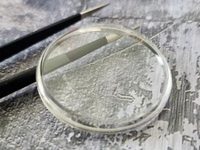 Citizen Seiko 31mm Faceted Plexiglass Crystal With Chrome Tension Ring.