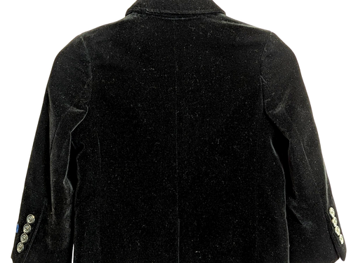 Polo Ralph Lauren Boy size 4T 4 Velour Button Blazer Tuxedo Jacket Black Dress - Picture 14 of 16