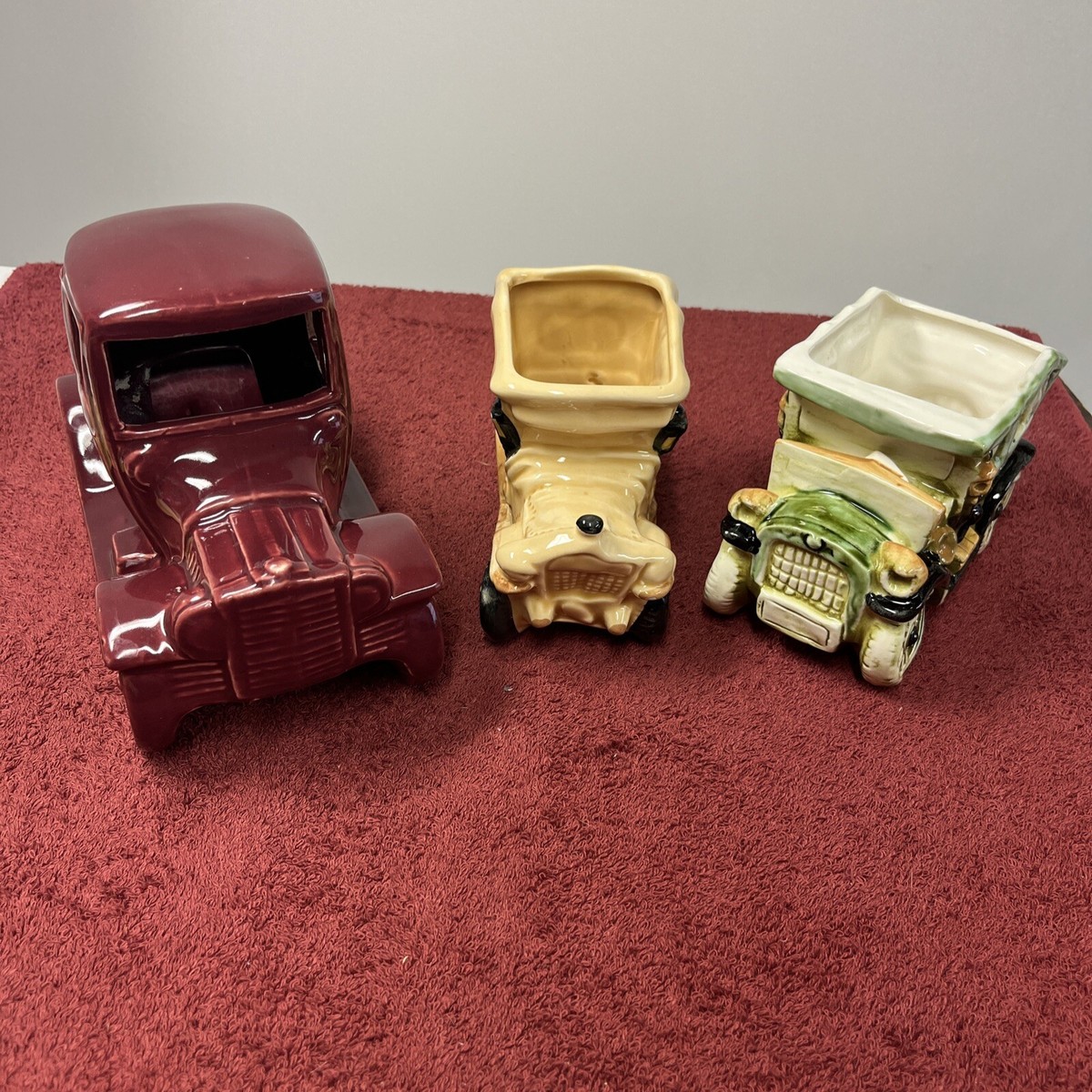 3 Antique Car Planters Model T Ceramic Pottery | eBay