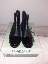 Bottines Salamander Noires En Cuir - Pointure 37, Talon 2-7 Cm - Occasion "PFT ÉTAT"