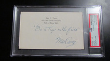 Max Carey signed Index Card PSA Certified Encapsulated