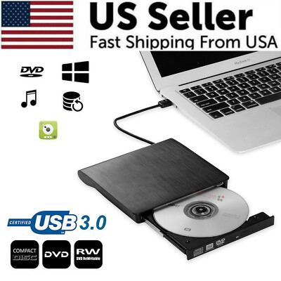 USB 3 DVD RW Burner Drive USB C Burner Writer Hard Disk Reader Player PC