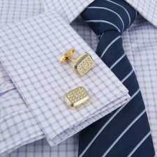 2.5Ct Round Cut Lab Created Diamond Suits Men's Cufflinks 14K Yellow Gold Plated
