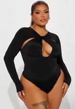 Fashion Nova Don't Get It Twisted Bodysuit -  Color: Black - Size 3x *New*