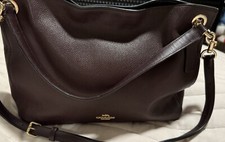 COACH 24947 Clarkson Hobo Pebbled Leather Shoulder Bag Oxblood EXC CONDITION 