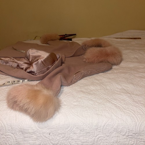 Baby Lama & Wool Coat Henri Barrau Size LG Cannes, Italy Women’s Designer - Picture 16 of 18