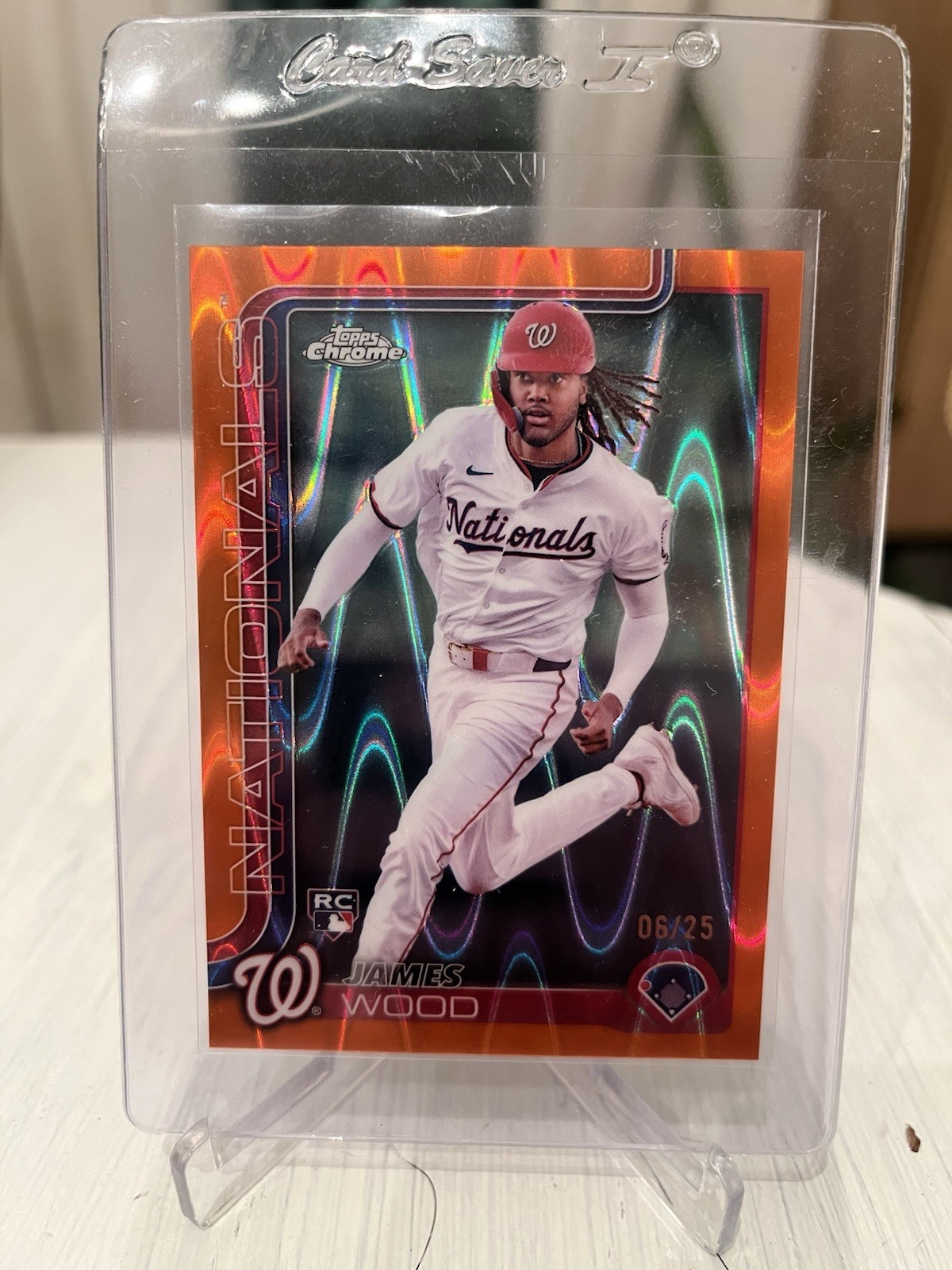 2025 Topps Chrome James Wood (RC) - Orange Lava Refractor /25 Nationals #132