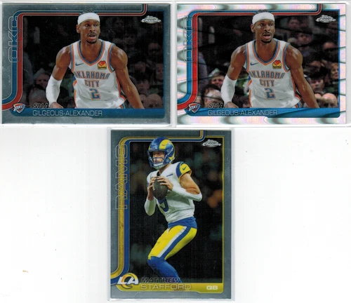 2025 Topps Chrome MVP Buyback 3 Card Lot Stafford Gilgeous-Alexander