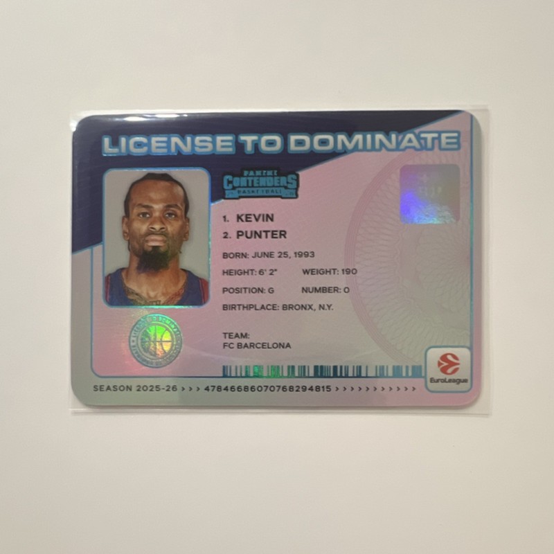 Panini Contenders Kevin Punter FC Barcelona License to Dominate #33 2025-26