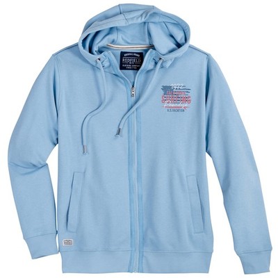 Redfield Übergrößen Sweatjacke Kapuze hellblau
