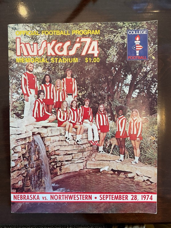 Official Nebraska Football Program Vs Northwestern September 28, 1974
